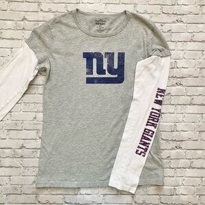 Y2k NY Giants Gray and White Long Sleeve Tee